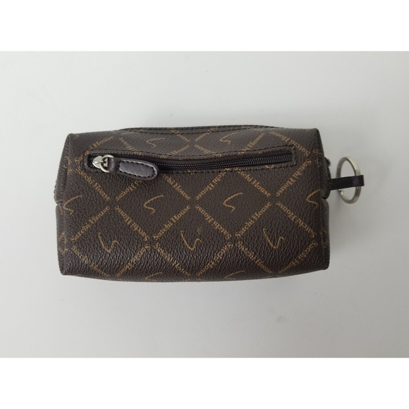 Satchi House Keychain Pouch Mini Bag PVC leather coin purse monogram logo wallet - Picture 2 of 6